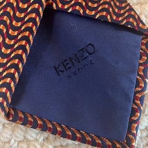 Kenzo Homme Vintage Tie Blue Red Orange and Yellow Pattern
